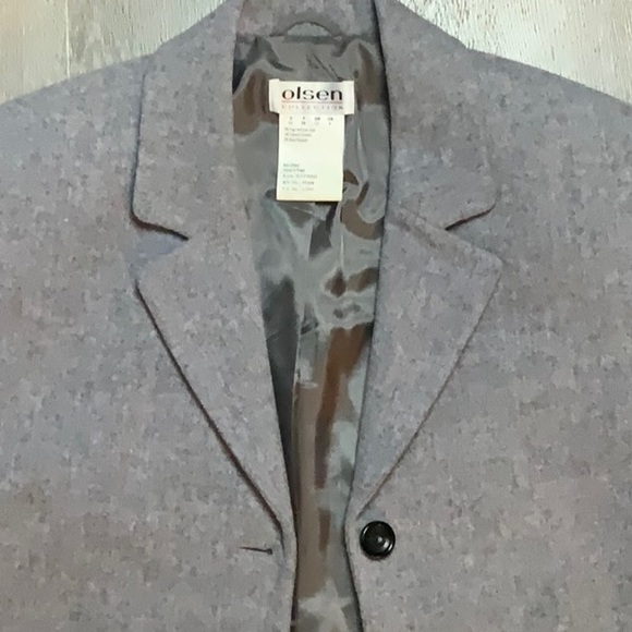 OLSEN Collection Ladies Virgin Wool and Cashmere Grey Coat US Size 6 - Picture 1 of 8